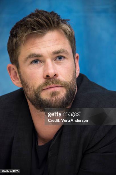 Chris Hemsworth at the "Thor: Ragnarok" Press Conference at the Montage Hotel on October 11, 2017 in Beverly Hills, California.