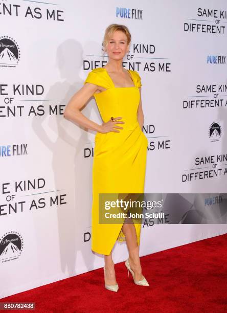 Actress Renee Zellweger attends Same Kind Of Different As Me Premiere on October 12, 2017 in Los Angeles, California.