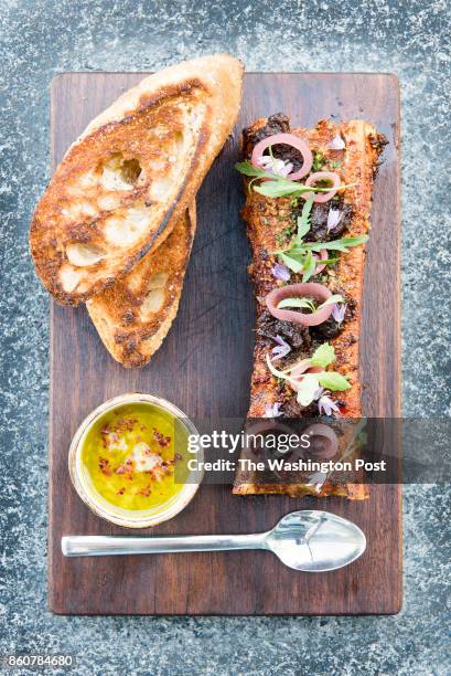 Smoked Bone Marrow, pan con tomate - oxtail marmaladeat Arroz.