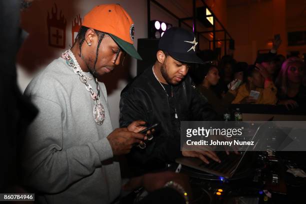 Travis Scott and Chase B attend the Ksubi and Travis Scott Collaboration Launch on October 12, 2017 in New York City.