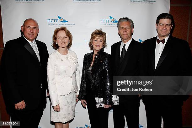 Ed Cassidy of USA Today, actors Kate Burton, Jane Fonda, Michael Ritchie and Chairman and CEO of Ernst & Young James S. Turley attend the 2009...