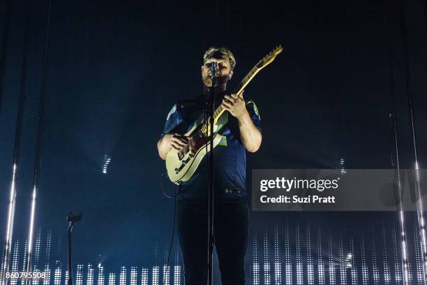 Joe Newman of Alt-J performs at WaMu Theater on October 12, 2017 in Seattle, Washington.