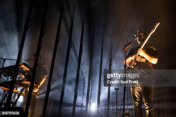 Gus Unger-Hamilton and Joe Newman of Alt-J perform at WaMu Theater on October 12, 2017 in Seattle, Washington.