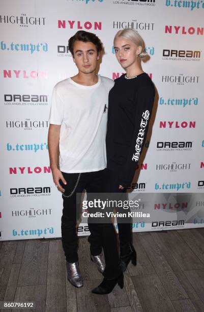 Brandon Lee and Pyper Smith attend NYLON's It Girl Party At The Highlight Room At Dream Hollywood on October 12, 2017 in Hollywood, California.