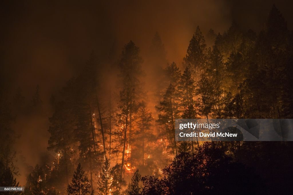 Multiple Wildfires Continue To Ravage Through California Wine Country