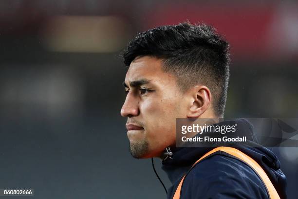 All Black Rieko Ioane on the sideline for Auckland during the round nine Mitre 10 Cup match between Auckland and Canterbury at Eden Park on October...