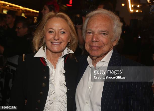 Ricky Lauren and Ralph Lauren pose at the opening night arrivals for "Springsteen on Broadway" at The Walter Kerr Theatre on October 12, 2017 in New...