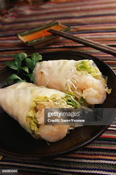 vietnamese spring rolls - goi cuon stock pictures, royalty-free photos & images
