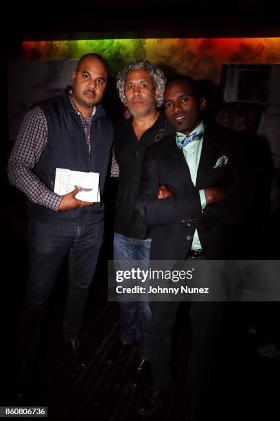 Sean Robertson, Khary Lazarre-White, and Rahsan Lindsay attend the Khary Lazarre White "Passage" Book Release Party at Beautique on October 12, 2017...