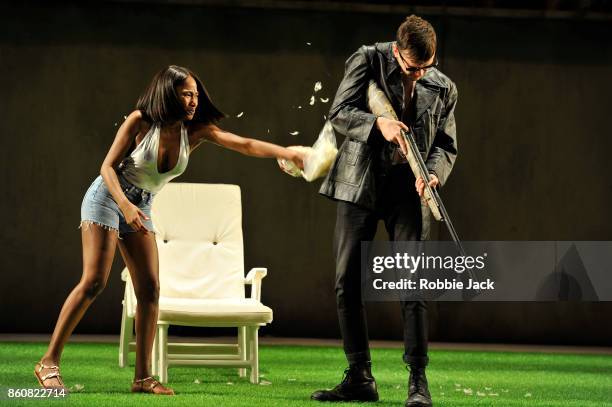 Adelayo Adedayo as Nina and Brian Vernel as Konstantin in a new version by Simon Stephens of Anton Chekhov's The Seagull directed by Sean Holmes at...