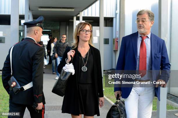 Ilaria Cucchi, sister of Stefano Cucchi and lawyer Fabio Anselmo leave the Bunker Hall of Rebibbia after the first hearing of the new trial against...