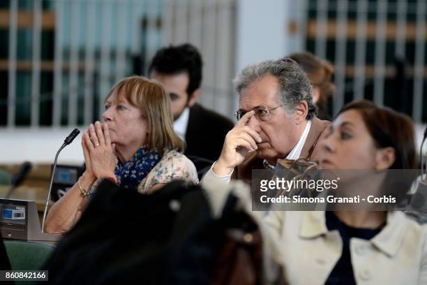 Stefano Cucchi's parents during first hearing of the new trial against five military police officers for the death Stefano Cucchi, on October 13,...
