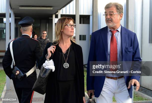 Ilaria Cucchi, sister of Stefano Cucchi and lawyer Fabio Anselmo leave the Bunker Hall of Rebibbia after the first hearing of the new trial against...