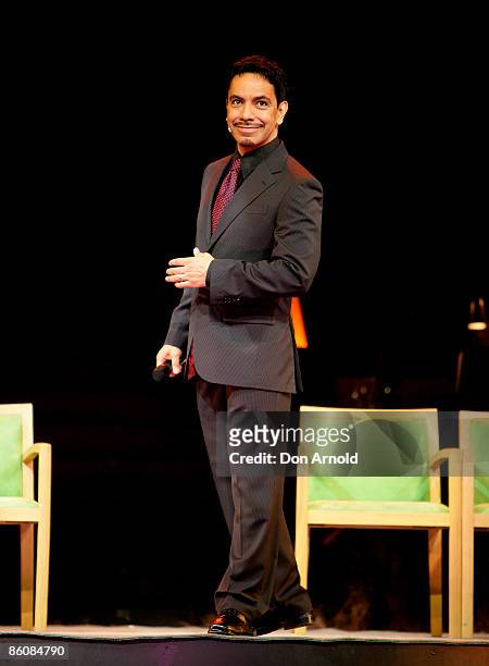 David Bedalla plays the role of Prince of Darkness during the 'Jerry Springer The Opera' photo call at the Sydney Opera House on April 21, 2009 in...