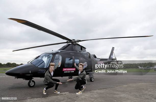 Jedward during the MTV 'Single AF' Photocall at Elstree Studios on October 13, 2017 in Borehamwood, England. Seven celebrities embark on the global...