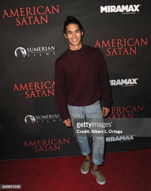 Actor Boo Boo Stewart arrives for the Premiere Of Miramax's "American Satan" held at AMC Universal City Walk on October 12, 2017 in Universal City,...