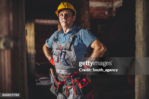 Construction worker on construction site Construction worker on construction site