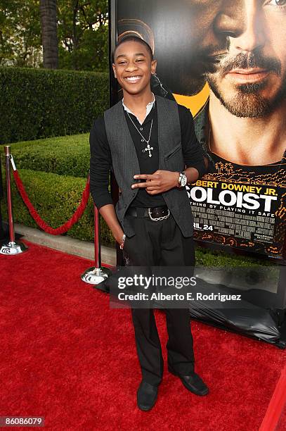 Actor Justin Martin arrive at the premiere of Dreamworks Pictures' "The Soloist" held at the Paramount Studios Theater on April 20, 2009 in Los...