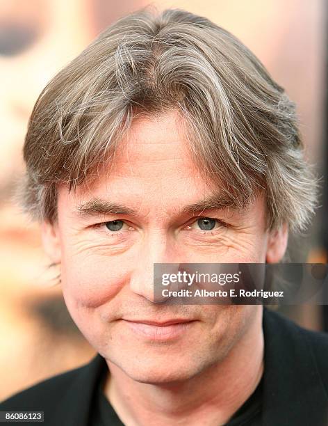 Symphony conductor Esa-Pekka Salonen arrive at the premiere of Dreamworks Pictures' "The Soloist" held at the Paramount Studios Theater on April 20,...