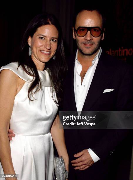 Katherine Ross and designer Tom Ford attend the Los Angeles premiere of "Valentino: The Last Emperor" at the Bing Theatre at LACMA on April 1, 2009...