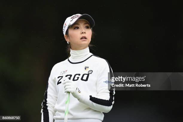 Erika Kikuchi of Japan looks on during the first round of the Fujitsu Ladies 2017 at the Tokyu Seven Hundred Club on October 13, 2017 in Chiba, Japan.
