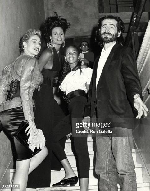 Model Beverly Johnson, daughter Anansa Johnson, designer Diane Brill and artist Berisha attending "You Can Do Something About AIDS" on June 13, 1988...
