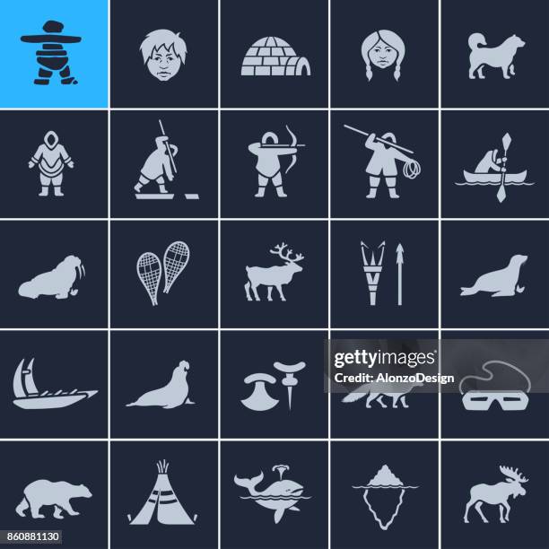 stockillustraties, clipart, cartoons en iconen met iunit icon set - woman spear fishing