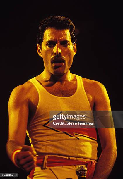 Freddie Mercury of Queen, 1982 Tour