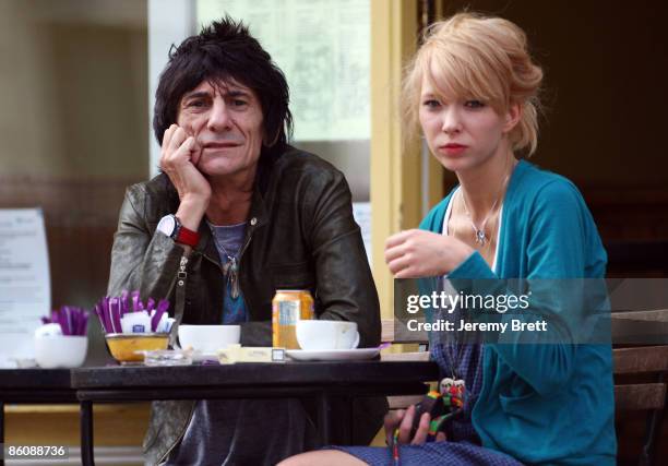 Ronnie Wood and his girlfriend Ekaterina 'Katia' Ivanova spend the afternoon on Primrose Hill on April 21, 2009 in London, England.