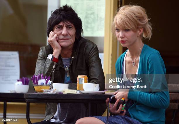 Ronnie Wood and his girlfriend Ekaterina 'Katia' Ivanova spend the afternoon in Primrose Hill on April 21, 2009 in London, England.