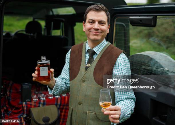 whiskey tasting session at a clay pigeon shoot - whiskey tasting stock pictures, royalty-free photos & images