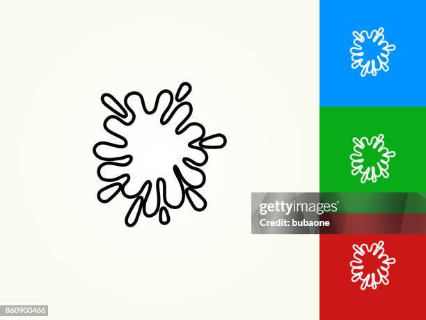 paint splash black stroke linear icon - paintball stock illustrations