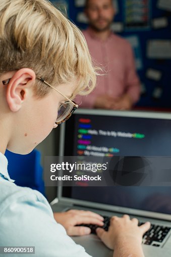 Male Student Learning Coding In School High-Res Stock Photo - Getty Images
