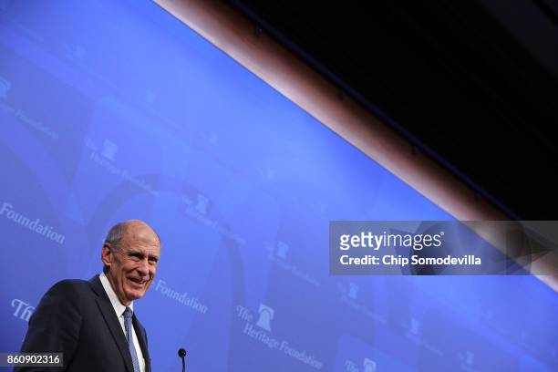 Director of National Intelligence Dan Coats delivers remarks, arguing for the renewal of Section 702 of the Foreign Intelligence Surveillance Act at...