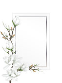 magnolia branches on paper card
