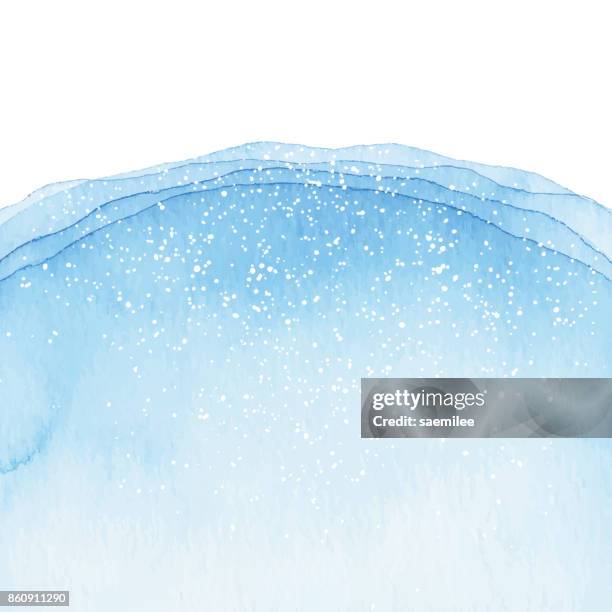 watercolor winter background - abstract seascape stock illustrations