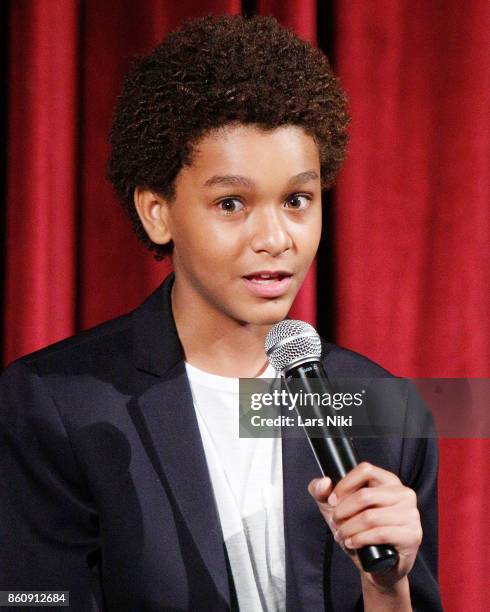 Actor Jaden Michael on stage during The Academy of Motion Picture Arts & Sciences Official Academy Screening of Wonderstruck at MOMA on October 11,...
