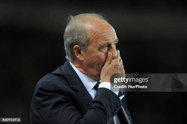 Gian Piero Ventura the Italy team coach during the warm-up before the match valid for Qualifying Round of Fifa World Cup Russia 2018 between Italy -...