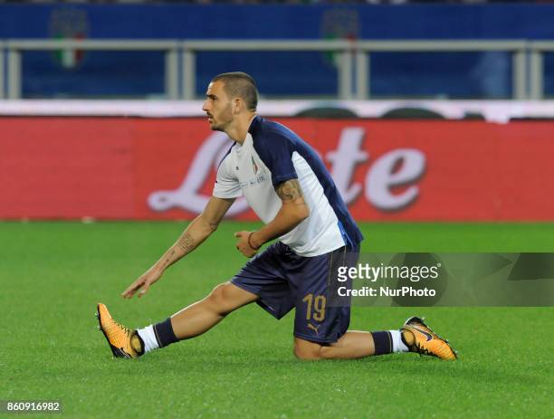 Leonardo Bonucci of Italy player during the warm-up before the match valid for the Qualifying Round of Fifa World Cup Russia 2018 between Italy -...