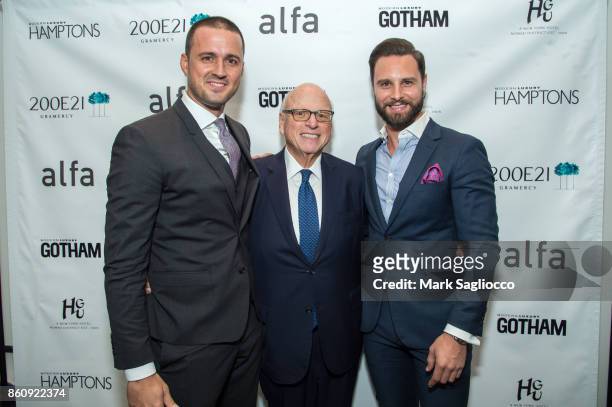 Justin Tuinstra, Howard Lorber and Glenn Davis attend the Alfa Development Launch Celebration on October 12, 2017 in New York City.