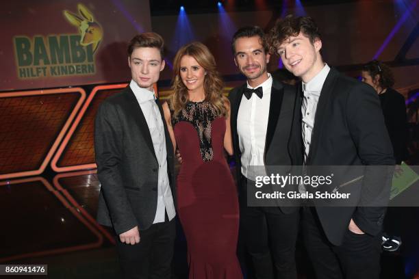 Heiko Lochmann, Mareile Hoeppner, Florian Silbereisen and Roman Lochmann, die Lochis, during the 'Tribute To Bambi' gala at Station on October 5,...