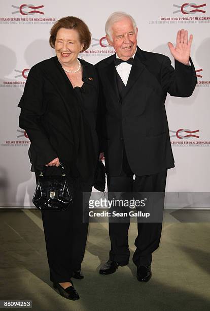 Kurt Biedenkopf and his wife Ingrid attend the Roland Berger Award 2009 at the Konzerthaus am Gendarmenmarkt on April 21, 2009 in Berlin, Germany.