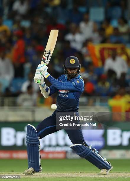 Upul Tharanga of Sri Lanka bats during the first One Day International match between Pakistan and Sri Lanka at Dubai International Stadium on October...