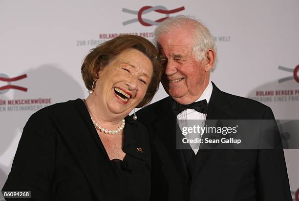 Kurt Biedenkopf and his wife Ingrid attend the Roland Berger Award 2009 at the Konzerthaus am Gendarmenmarkt on April 21, 2009 in Berlin, Germany.