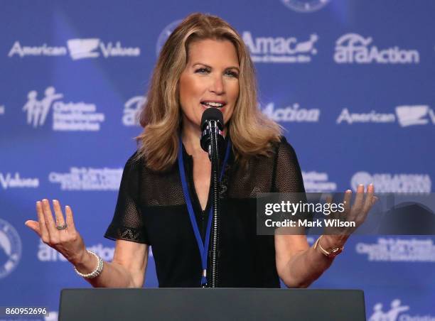 Former Congresswomen and presidential candidate Michele Bachmann speaks during the annual Family Research Council's Values Voter Summit at the Omni...
