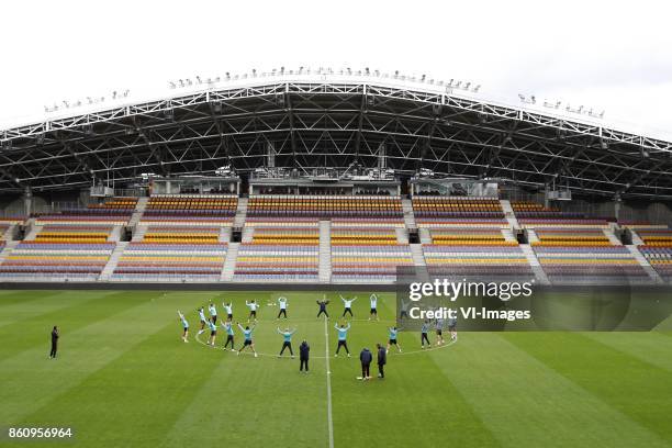 Coach Dick Advocaat of Holland with Dutch team during a training session prior to the FIFA World Cup 2018 qualifying match between Belarus and...