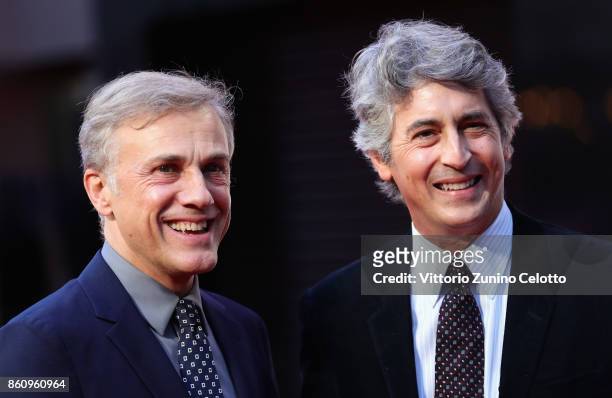 Christoph Waltz and director Alexander Payne attend the BFI Patron's Gala and UK Premiere of "Downsizing" during the 61st BFI London Film Festival at...