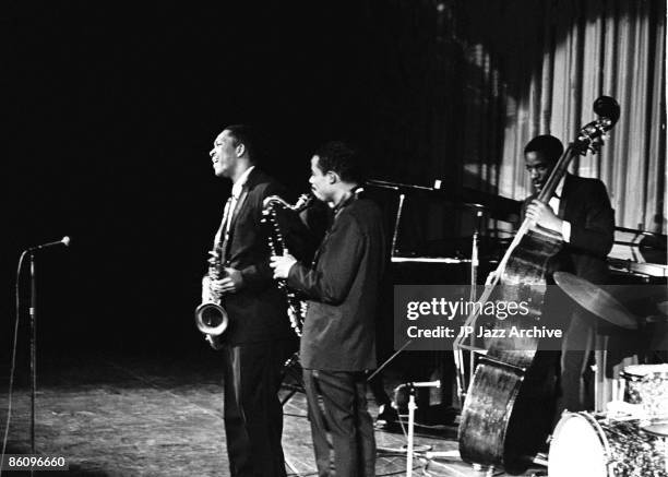 Photo of John Coltrane 1961 8; John Coltrane,Eric Dolphy & Art Davis,Copenhagen 1961