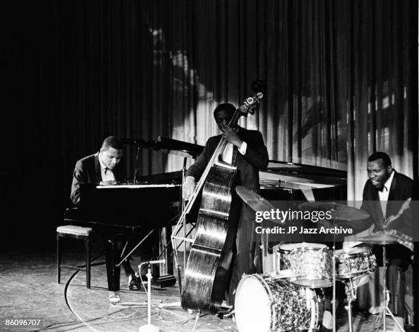 Photo of John Coltrane 1961 9; McCoy Tyner,Art Davis & Elvin Jones,Copenhagen 1961
