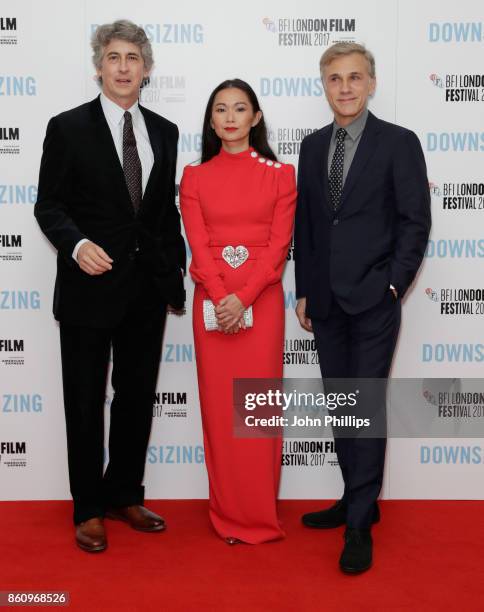 Director Alexander Payne and actors Hong Chau and Christoph Waltz attend the BFI Patron's Gala and UK Premiere of "Downsizing" during the 61st BFI...